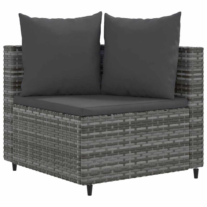 vidaXL Set Divano da Giardino 8 pz con Cuscini Grigio in Polyrattan