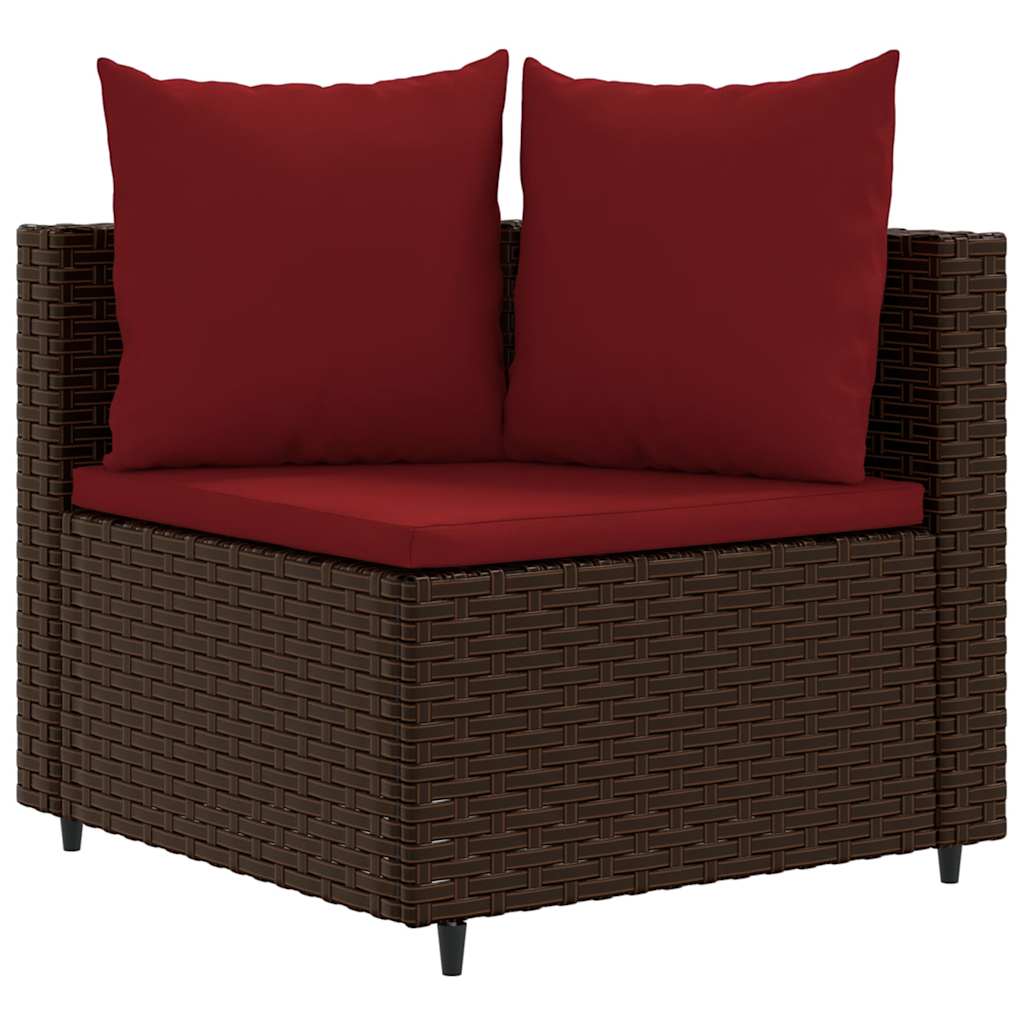 Set Divano da Giardino 6 pz con Cuscini Marrone in Polyrattan 3308397
