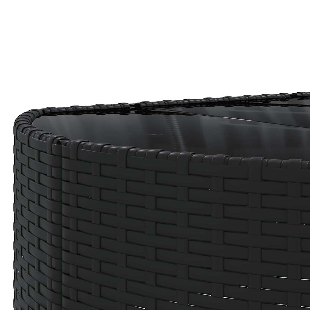 vidaXL Set Divani da Giardino 9 pz con Cuscini Nero in Polyrattan