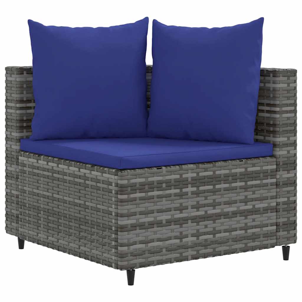 Set Divano da Giardino 9 pz con Cuscini Grigio in Polyrattan 3308431
