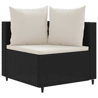 Set Divani da Giardino con Cuscini 7pz Nero Polyrattan 3308432