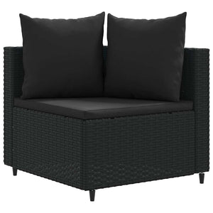 vidaXL Set Divani da Giardino 5 pz con Cuscini in Polyrattan Nero
