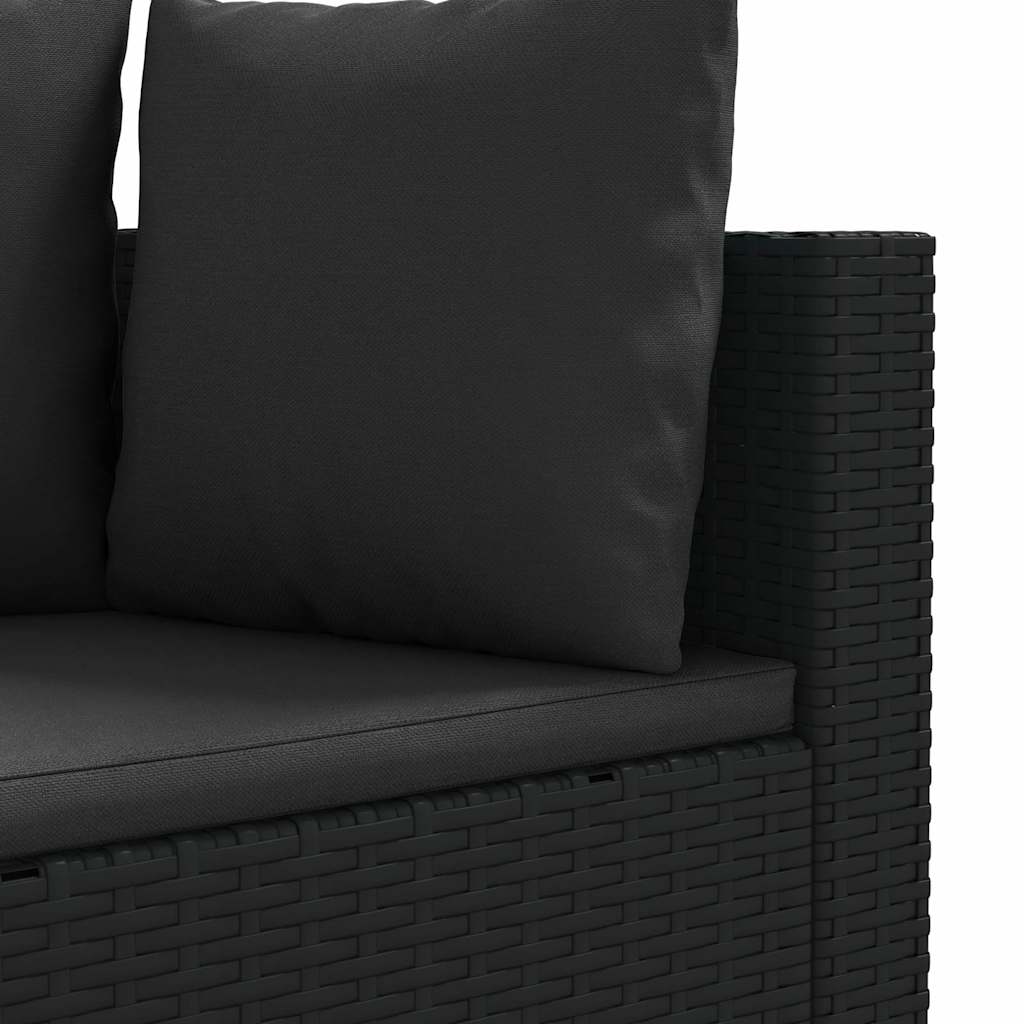 vidaXL Set Divani da Giardino 5 pz con Cuscini in Polyrattan Nero