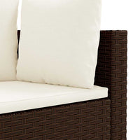 Set Divano da Giardino 4 pz con Cuscini-Sofa da Giardino-Divanetto da esterno Marrone in Polyrattan 185561