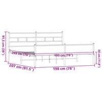 Giroletto senza Materasso in Metallo-Struttura Letto Rovere Marrone 193x203 cm 642486