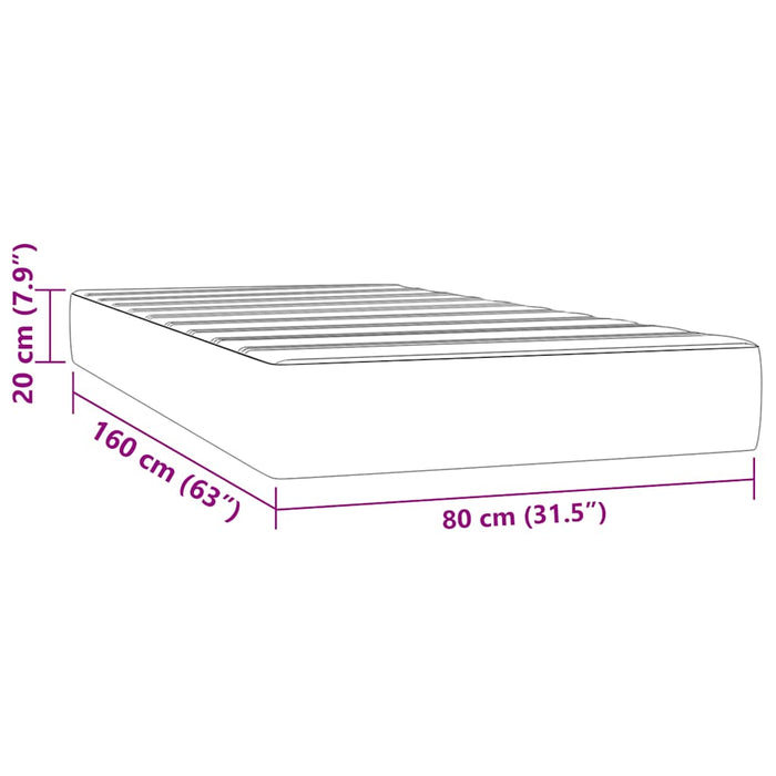 Materasso a Molle per Bambini Tortora 80x160 cm in Tessuto