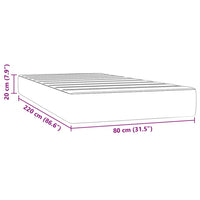 vidaXL Materasso a Molle Grigio Scuro 80x220x20 cm in Velluto