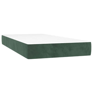 Materasso a Molle Verde Scuro 80x220x20 cm in Velluto 4016597