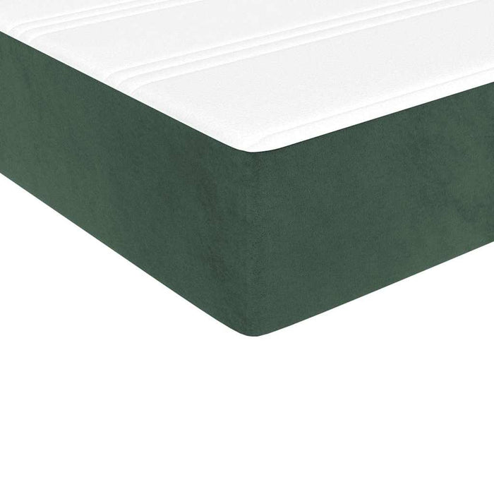 Materasso a Molle Verde Scuro 90x220x20 cm in Velluto 4016603