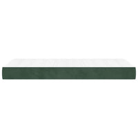Materasso a Molle Verde Scuro 100x220x20 cm in Velluto