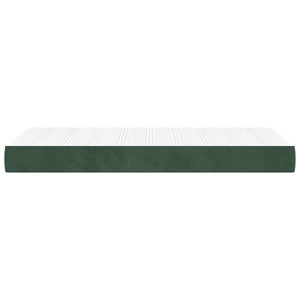 Materasso a Molle Verde Scuro 100x220x20 cm in Velluto 4016609