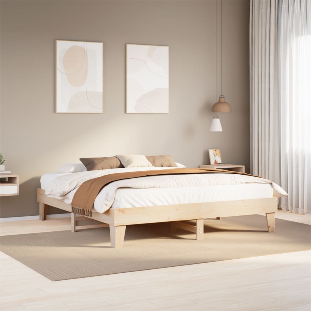 Letto senza Materasso 180x200 cm in Legno Massello di Pino 855346