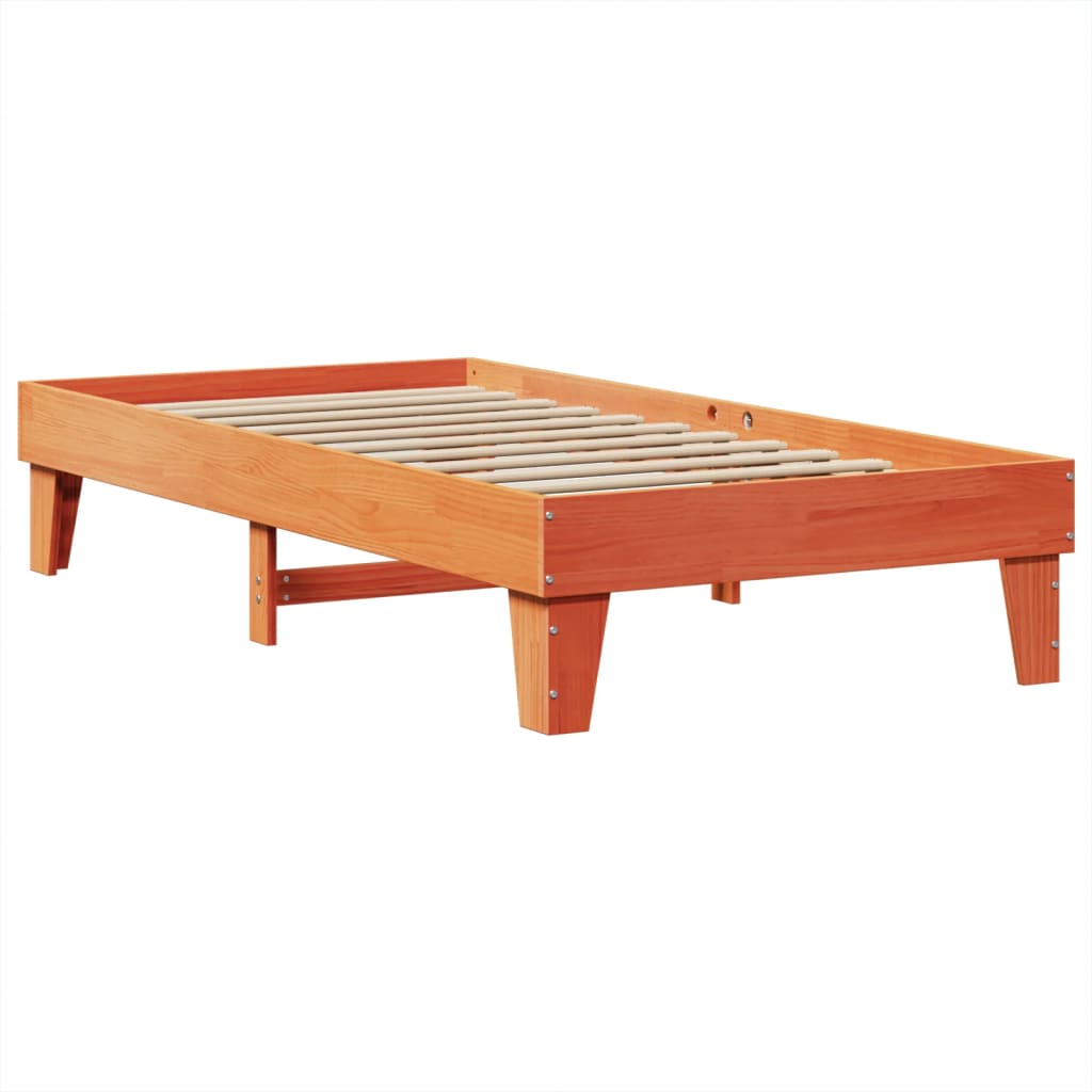 Letto senza Materasso Marrone Cera 90x200 cm Legno di Pino 855366