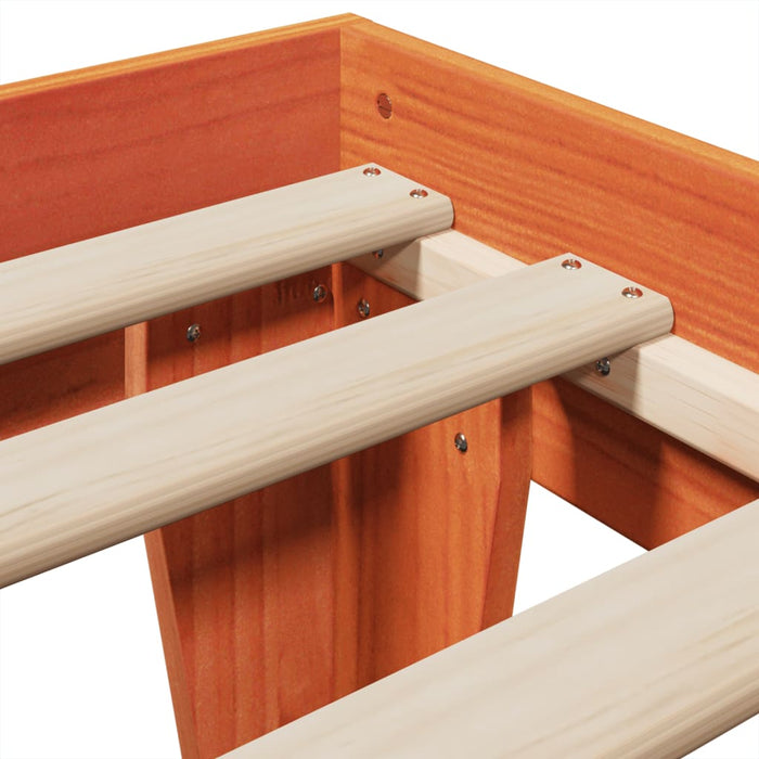 Letto senza Materasso Marrone Cera 90x200 cm Legno di Pino 855366