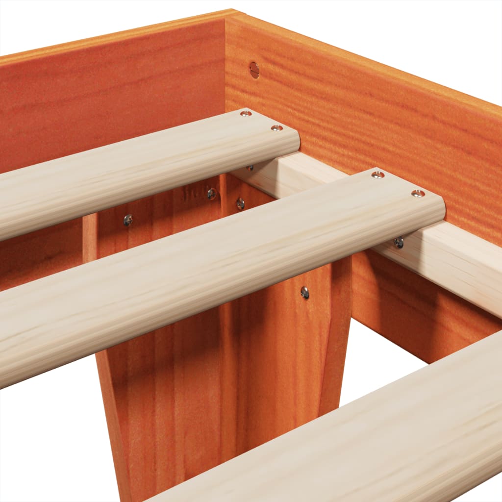 Letto senza Materasso Marrone Cera 90x200 cm Legno di Pino 855366