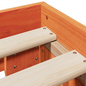 Letto senza Materasso Marrone Cera 135x190 cm in Legno di Pino 855372