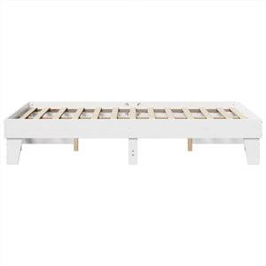 Letto senza Materasso Bianco 120x190 cm Legno Massello di Pino