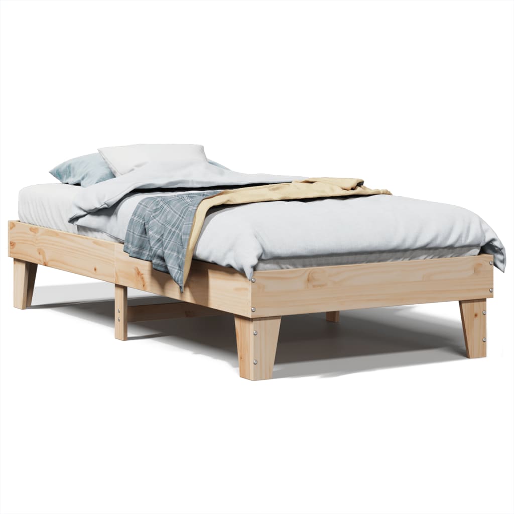 Letto senza Materasso 75x190 cm in Legno Massello Pino 855379