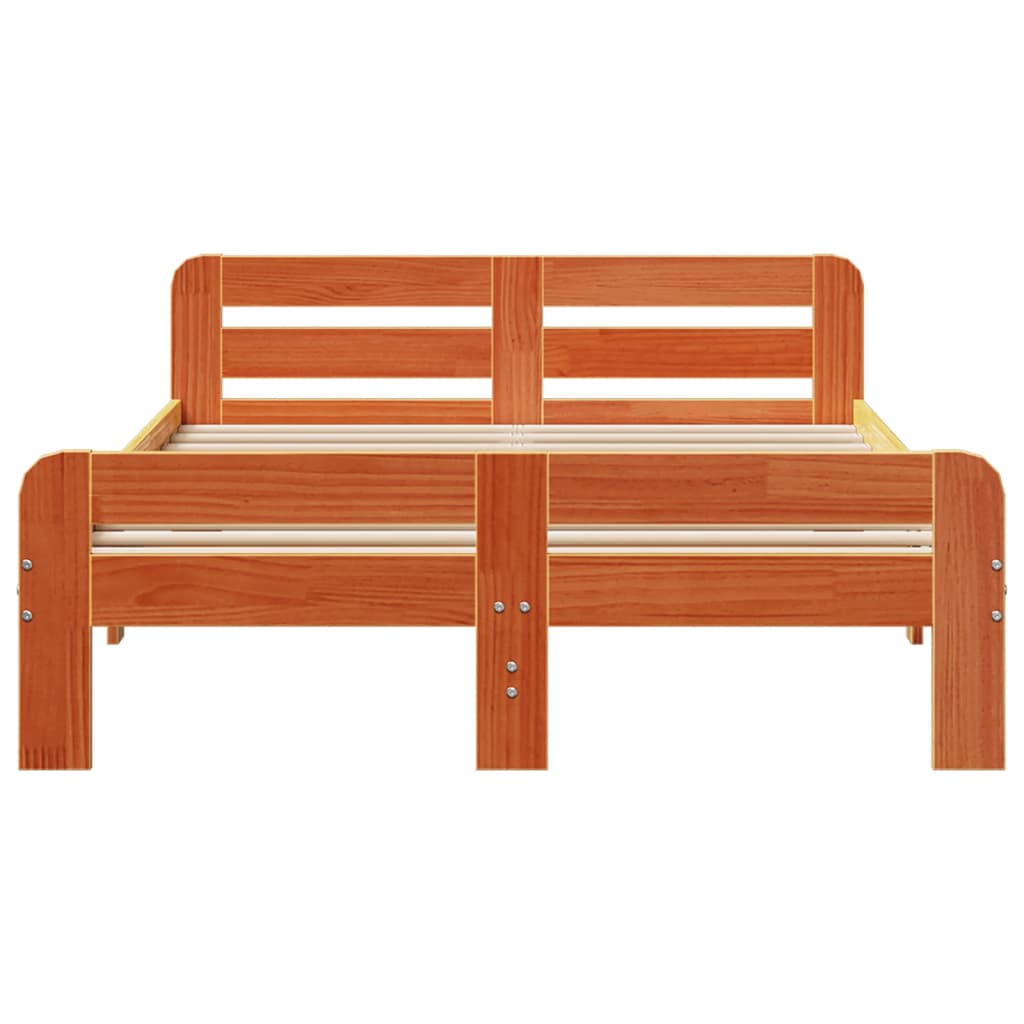 Letto senza Materasso Marrone Cera 200x200 cm in Legno di Pino 855462