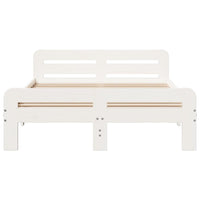 Letto senza Materasso Bianco 120x190 cm Legno Massello di Pino 855491