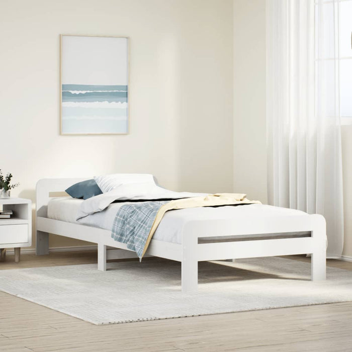 vidaXL Letto senza Materasso Bianco 75x190 in Legno Massello di Pino