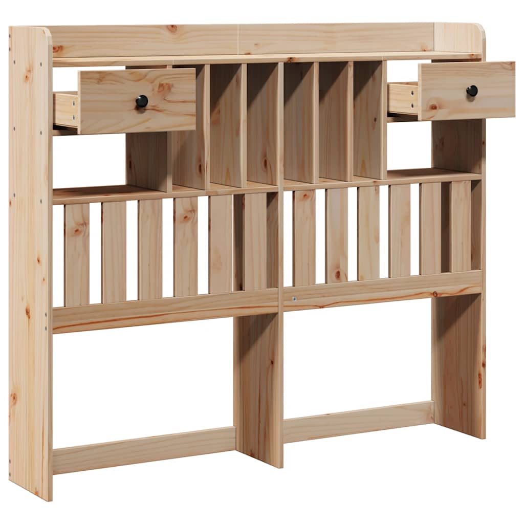 Testiera con Ripiani 135 cm in Legno Massello di Pino 855514