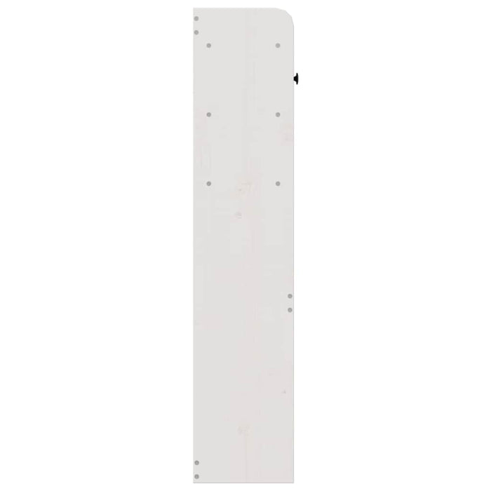 Testiera con Ripiani Bianca 135 cm in Legno Massello di Pino 855515