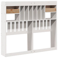 Testiera con Ripiani Bianca 135 cm in Legno Massello di Pino 855515