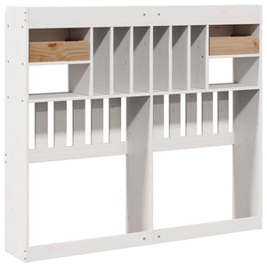 Testiera con Ripiani Bianca 135 cm in Legno Massello di Pino 855515