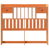 Testiera con Ripiani Marrone Cera 135 cm in Legno di Pino 855516