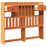 Testiera con Ripiani Marrone Cera 135 cm in Legno di Pino