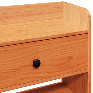 Testiera con Ripiani Marrone Cera 135 cm in Legno di Pino 855516