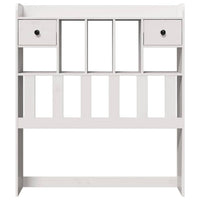 Testiera con Ripiani Bianca 75 cm in Legno Massello di Pino 855527