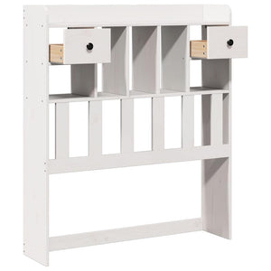 Testiera con Ripiani Bianca 75 cm in Legno Massello di Pino 855527