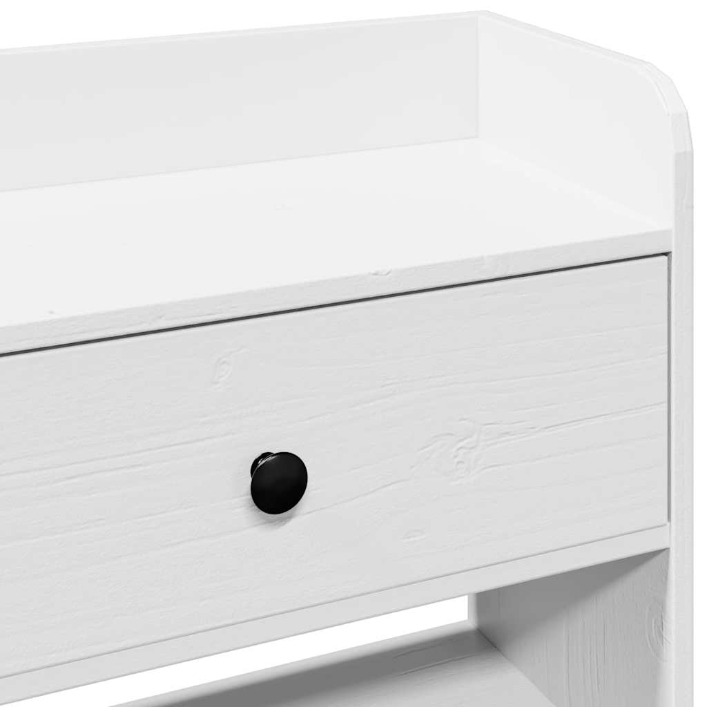 Testiera con Ripiani Bianca 75 cm in Legno Massello di Pino 855527