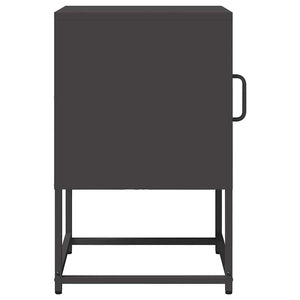 vidaXL Comodino Nero 36x39x60,5 cm in Acciaio Laminato a Freddo