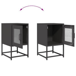 vidaXL Comodino Nero 36x39x60,5 cm in Acciaio Laminato a Freddo