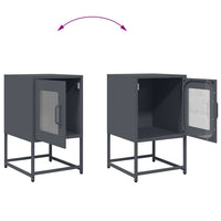 Comodino-Tavolino da notte Antracite 36x39x60,5 cm in Acciaio Laminato a Freddo