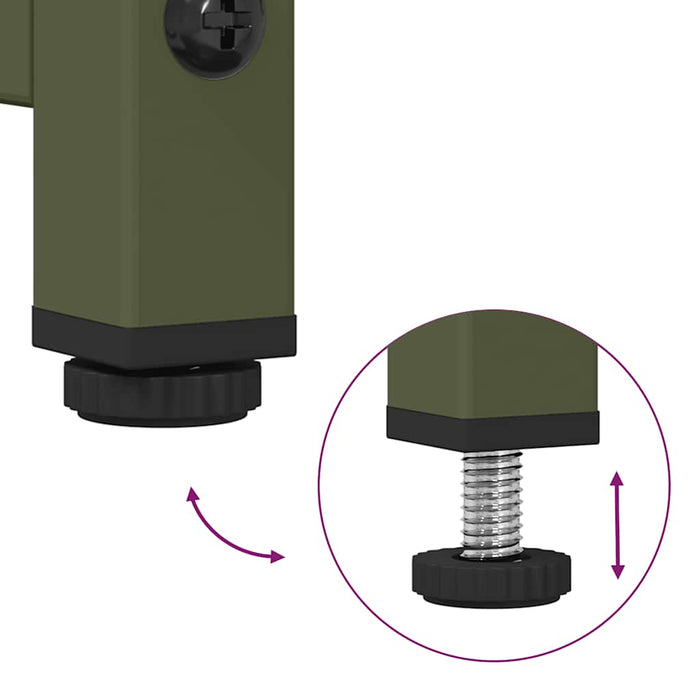 vidaXL Comodino Verde Oliva 36x39x60,5 cm in Acciaio Laminato a Freddo