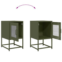 Comodino-Tavolino da notte Verde Oliva 36x39x60,5 cm in Acciaio Laminato a Freddo