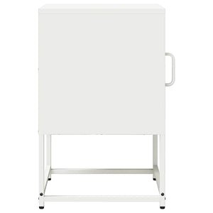 vidaXL Comodino Bianco 36x39x60,5 cm in Acciaio Laminato a Freddo