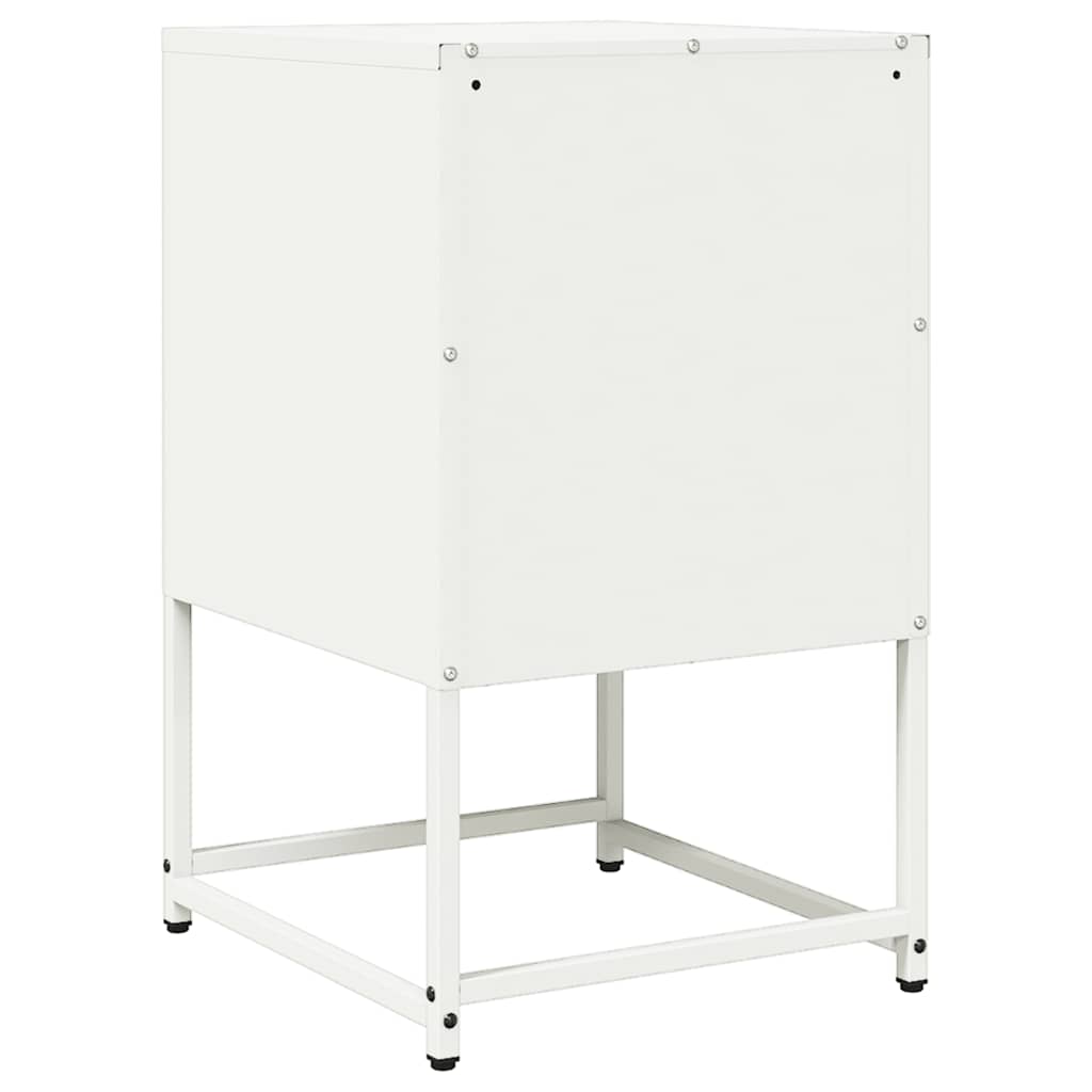 vidaXL Comodino Bianco 36x39x60,5 cm in Acciaio Laminato a Freddo