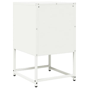 vidaXL Comodino Bianco 36x39x60,5 cm in Acciaio Laminato a Freddo