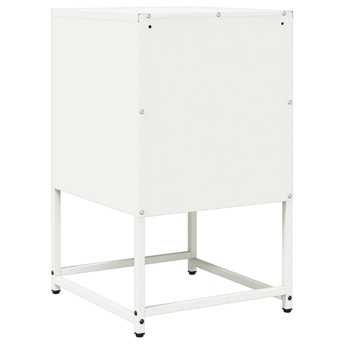 vidaXL Comodino Bianco 36x39x60,5 cm in Acciaio Laminato a Freddo