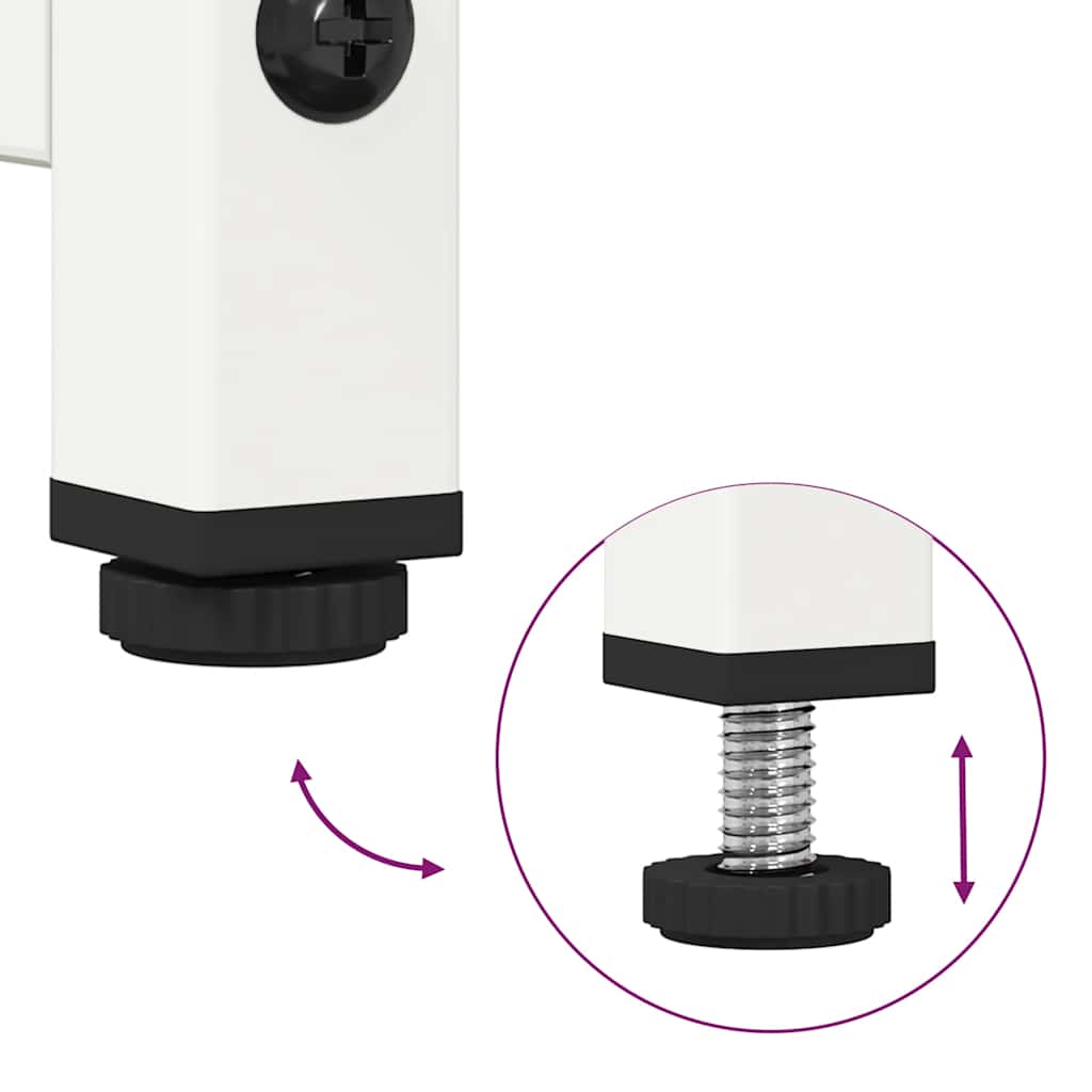 Comodino-Tavolino da notte Bianco 36x39x60,5 cm in Acciaio Laminato a Freddo