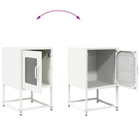 vidaXL Comodino Bianco 36x39x60,5 cm in Acciaio Laminato a Freddo