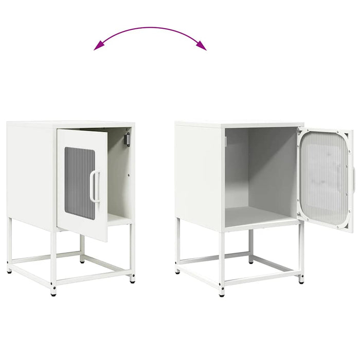 vidaXL Comodino Bianco 36x39x60,5 cm in Acciaio Laminato a Freddo