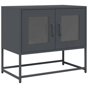 Mobile TV-Credenza TV-Console TV Antracite 68x39x60,5 cm in Acciaio Laminato a Freddo