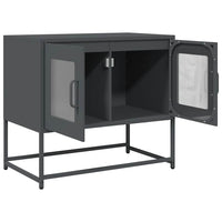 Mobile TV-Credenza TV-Console TV Antracite 68x39x60,5 cm in Acciaio Laminato a Freddo