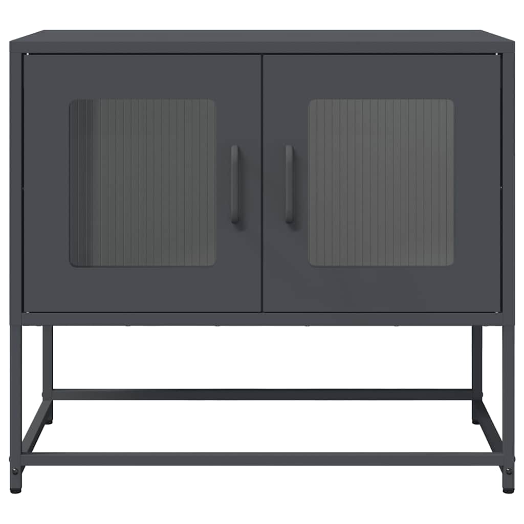 Mobile TV-Credenza TV-Console TV Antracite 68x39x60,5 cm in Acciaio Laminato a Freddo